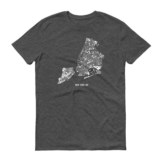 New York City Map T-shirt, NYC Boroughs Art Tee - Etsy