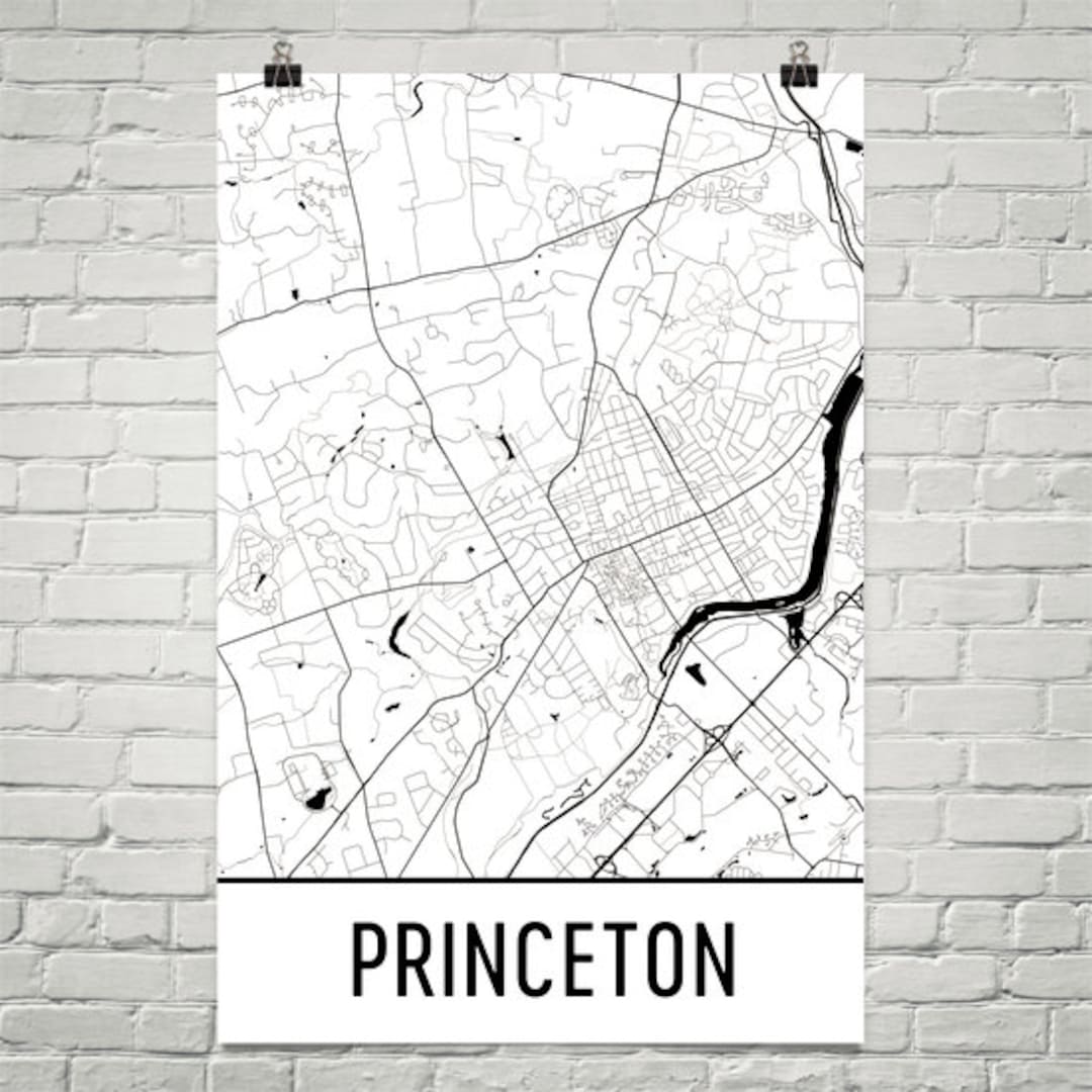 Princeton Map, Princeton Art, Princeton Print, Princeton NJ Poster, Princeton Wall Art ...