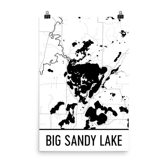 Big Sandy Lake Minnesota Big Sandy Lake MN Lake Map Etsy