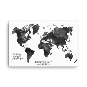 Custom Wedding Guest Book, Personalize Guest Book, World Map Guest Book ...