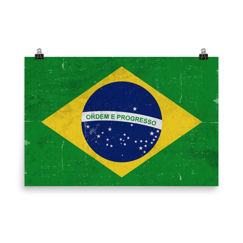 ブラジル国旗キャンバスアートプリント：ブラジルポスター - Etsy 日本