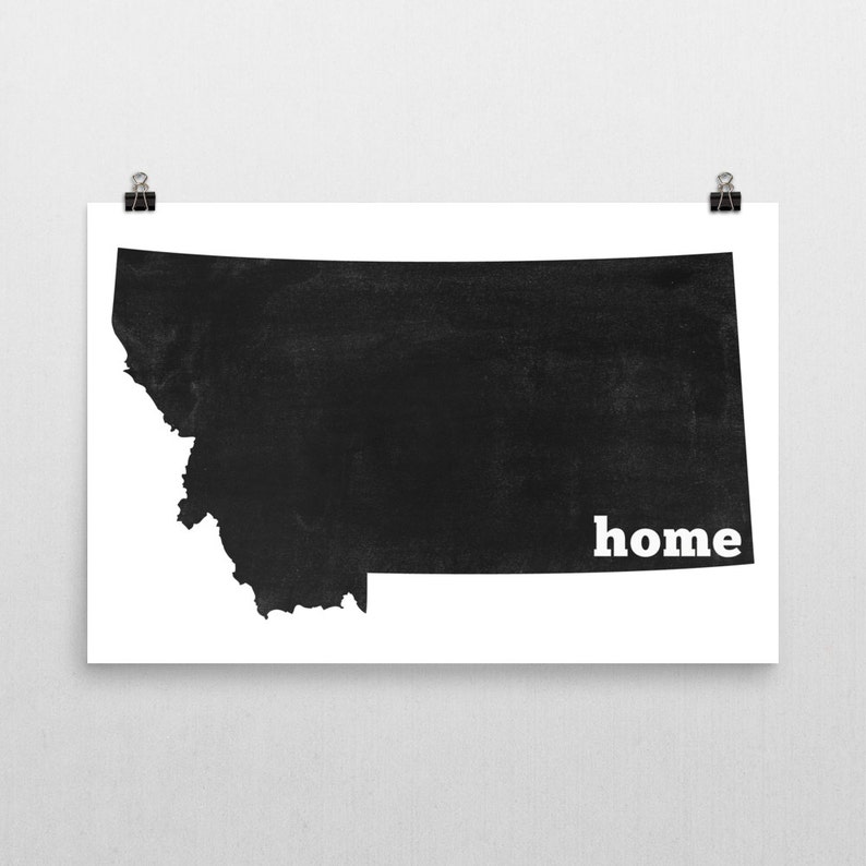 Montana Home Montana State Map of Montana Montana Art Etsy