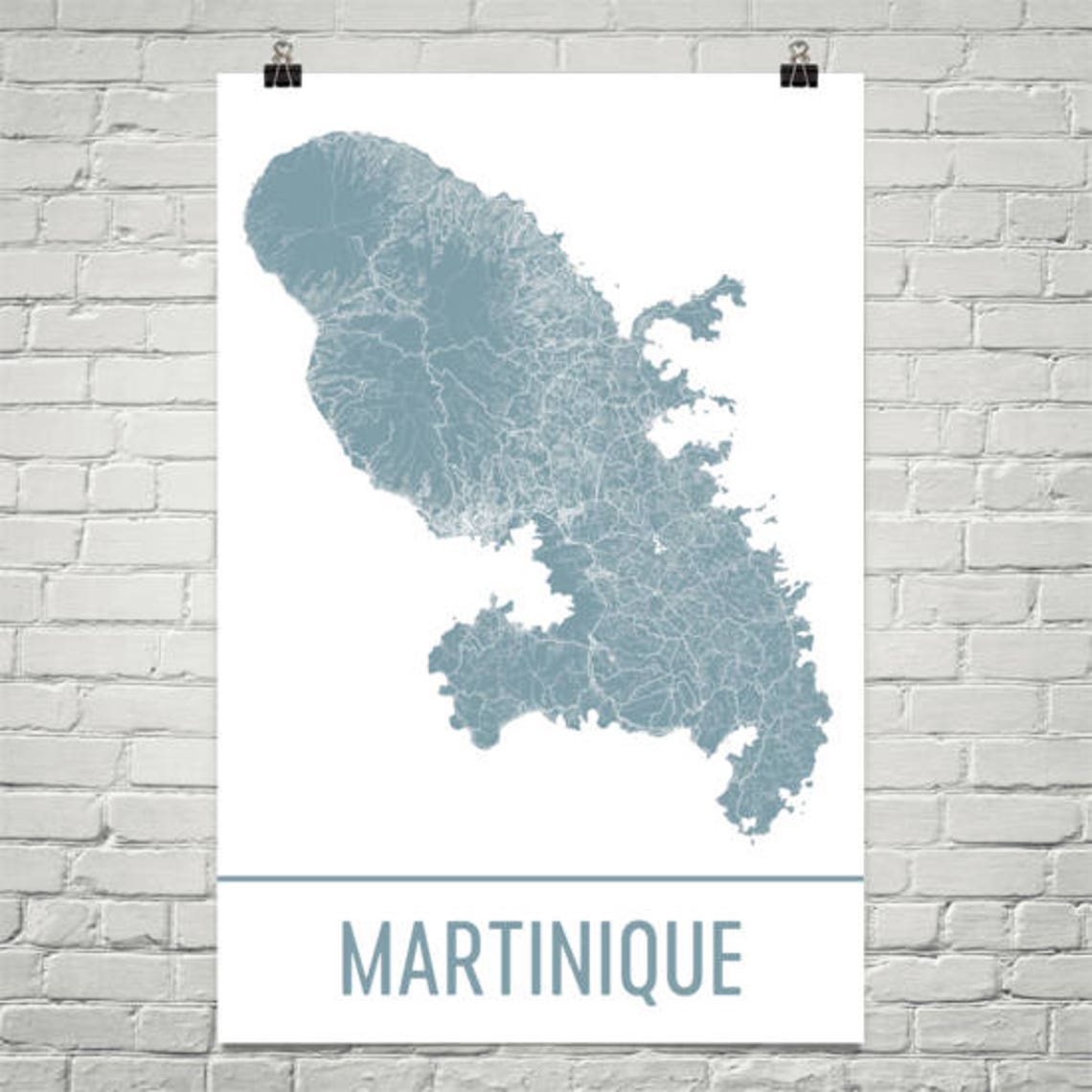 Martinique Map Martinique Art Martinique Print Martinique - Etsy
