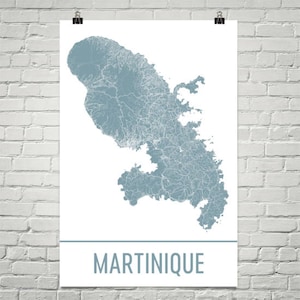 Martinique Map, Martinique Art, Martinique Print, Martinique Island Poster, Martinique Gifts, Map of Martinique, Caribbean Islands, Wedding
