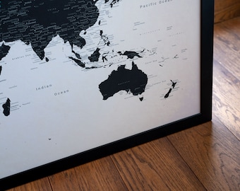 Push Pin World Map With Pins, Framed World Map, Travel Map With Pins, World Traveler Map, World Map Cork Board, Track Your Travels, Pushpin