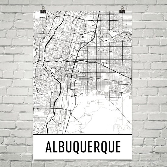 Albuquerque Map Albuquerque Art Albuquerque Print | Etsy