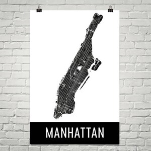 Manhattan Map, Manhattan Art, NYC Print, New York Map Manhattan Poster, Manhattan Wall Art, New York Gift, Map of Manhattan, Manhattan Decor