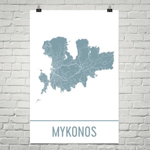 Mykonos Karte, Mykonos Kunst, Mykonos Druck, Mykonos Griechenland Poster, griechische Geschenke, Karte von Griechenland, Griechisch, Griechenland Poster, Mykonos Flitterwochen drucken