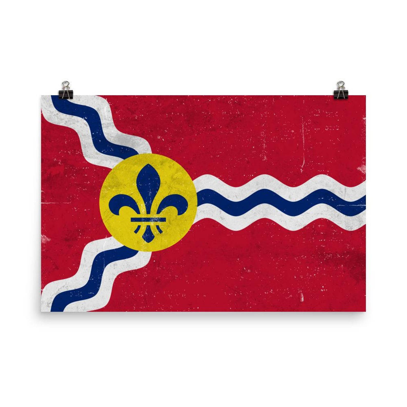 St. Louis Flag St. Louis Flag Art St. Louis MO St. Louis | Etsy