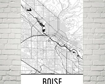 Street Map Of Boise Idaho Boise Street Map | Etsy