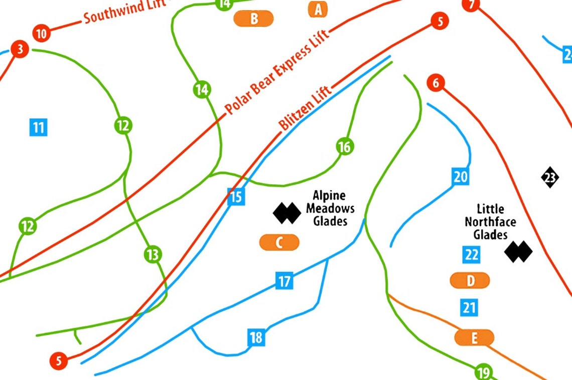 Artistic Ski Map of Seven Springs - Perfect for gifts