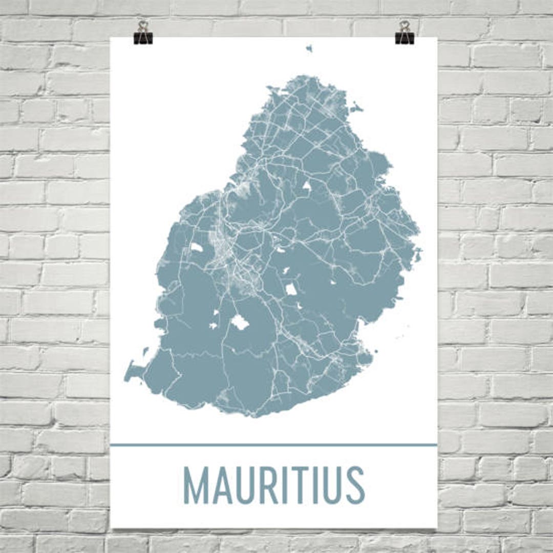 Mauritius Map, Mauritius Art, Mauritius Print, Mauritius Island Poster ...
