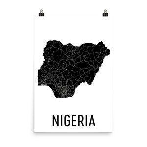 Nigeria Map, Map of Nigeria, Nigeria Art, Nigeria Decor, Nigerian Art, Nigeria Print, Nigeria Poster, Nigeria Wall Art, Nigeria Gifts