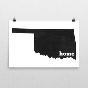 Oklahoma Home, Map of Oklahoma, Oklahoma State, Oklahoma Map, Oklahoma Art, Oklahoma Print, Oklahoma Wall Art, Sign, Gifts, Decor, Poster