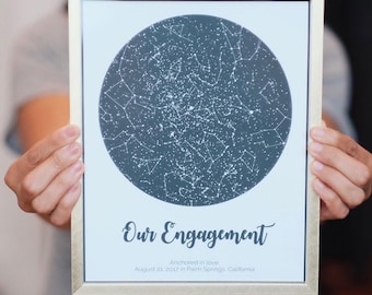 Custom Star Map Print, Night Sky Gift, Anniversary Gift