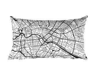 Berlin Map Pillow: Modern City Street Art Throw Cushion