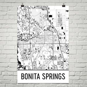 Bonita Springs kaart, Bonita Springs kunst, Bonita Springs Print, Bonita Springs FL Poster, Wall Art, geschenk, kaart van Florida, een Poster, een Decor