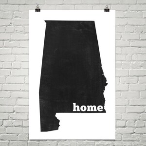 Home Alabama, Alabama impression, carte de Alabama, Alabama carte, Alabama Art, Alabama Wall Art, Alabama signe, Alabama cadeaux, Alabama Decor, affiche