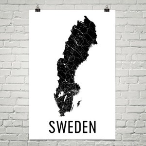 Suède, carte de Suède Art suédois, suédois suédois, impression murale, Art, cadeaux suédois, Decor suédois, suédois carte imprimée, Scandinavian Art