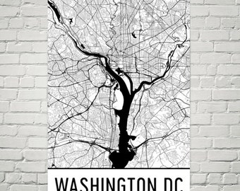 Washington DC Map, Washington DC Art, Washington DC Print, District of Colombia Wall Art, Washington Gift, Map of Washington, Modern, Art