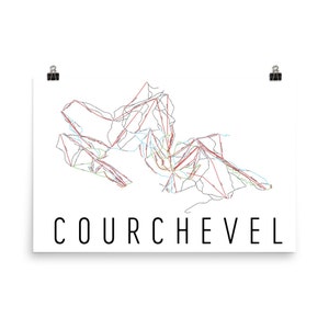 Courchevel Ski Karte Kunst, Courchevel Frankreich, Courchevel Wanderkarte, Courchevel Piste Karte drucken, Frankreich Kunst, Geschenke der französischen Druck, Frankreich, Französisch