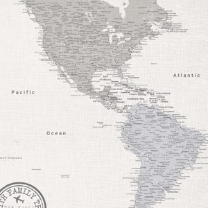 Push Pin World Map Personalized, Travel Map with Pins, Custom World Map, Travel Tracker Canvas, Anniversary Gift for Men, Wedding Gift image 7