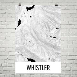 Whistler Mountain, British Columbia Print, Whistler Poster, Whistler Map, Contour Lines, Hiking Gift, Canada Ski Print, Whistler BC