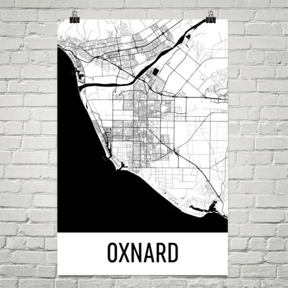 Mapa De Oxnard California Mapa De Oxnard Oxnard Arte Impresión De Oxnard Oxnard Ca | Etsy España