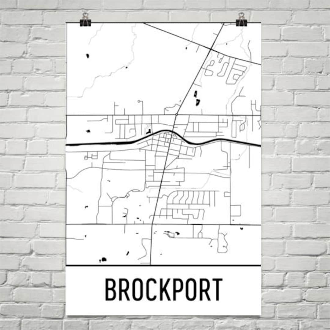 Brockport Map, Brockport Art, Brockport Print, Brockport NY Poster