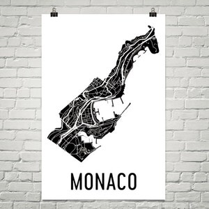 Monaco Map, Map of Monaco, Monaco Art, Monaco Decor, Monaco Gift, Monaco Print, Monaco Poster, Monaco Wall Art, Monaco Gifts, Monaco
