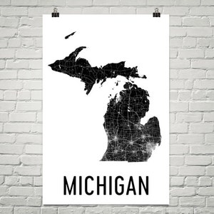 Michigan State, Michigan Gifts, Michigan Art, Michigan Map, Michigan Print, Michigan Wall Art, Michigan Sign, Decor, Poster, Map of Michigan