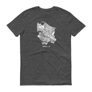Norfolk-Shirt, Norfolk VA, Norfolk TShirt, Norfolk Geschenk, Norfolk Virginia t Shirt, Norfolk Karte, Virgina Karte, Norfolk Kunst, Universität