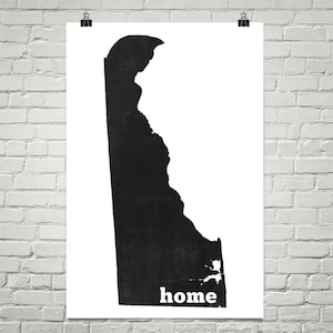 Delaware Home, Delaware State, Map of Delaware, Delaware Art, Delaware Map, Delaware Print, Delaware Wall Art, Delaware Sign, Gifts, Decor