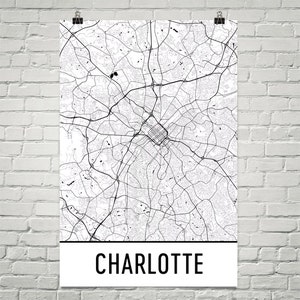 Charlotte NC Karte drucken, Charlotte North Carolina Kunst, Charlotte Wandkunst, Karte von Charlotte NC, Charlotte Poster, Charlotte Geschenk, Dekor, Kunst