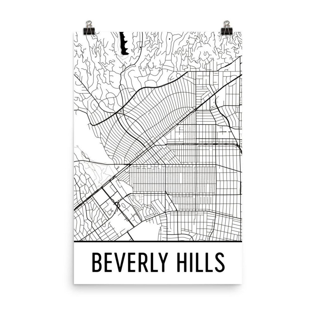 Beverly Hills Map, Beverly Hills Art, Beverly Hills Print, Beverly