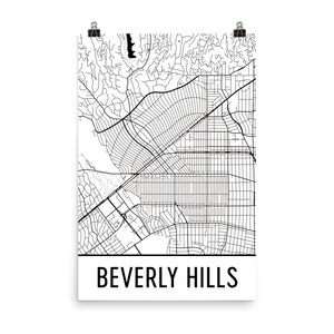 Beverly Hills Map, Beverly Hills Art, Beverly Hills Print, Beverly Hills CA Poster, Beverly Hills Wall Art, Beverly Hills Gift, Decor, Print