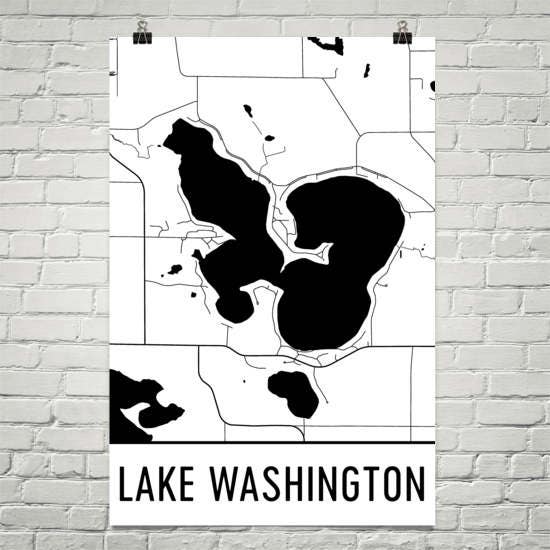 Lake Washington Minnesota, Lake Washington MN, Minnesota Art, Minnesota Decor, Lake Map, Washington MN Lake, Cottage Decor, Minnesota Map