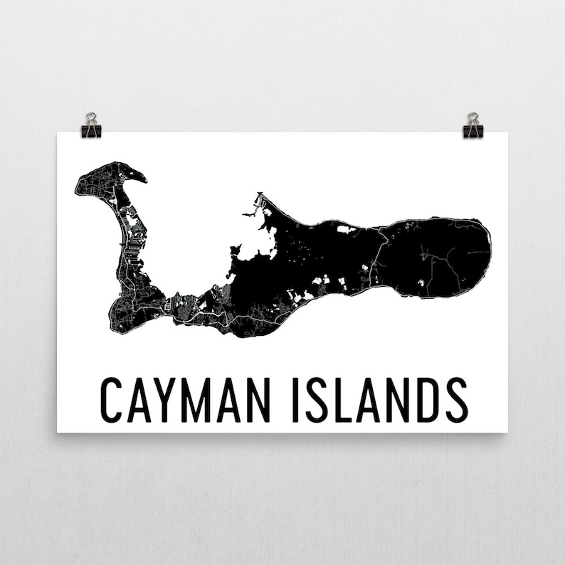 Wall Art Map of Cayman Islands Cayman Poster Cayman Islands Map Cayman Island Gift Cayman Decor Grand Cayman Art Cayman Islands Print