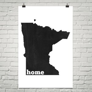 Minnesota Home, Map of Minnesota, Minnesota State, Minnesota Gifts, Minnesota Art, Minnesota Map, Print, Wall Art, Sign, Decor, Poster