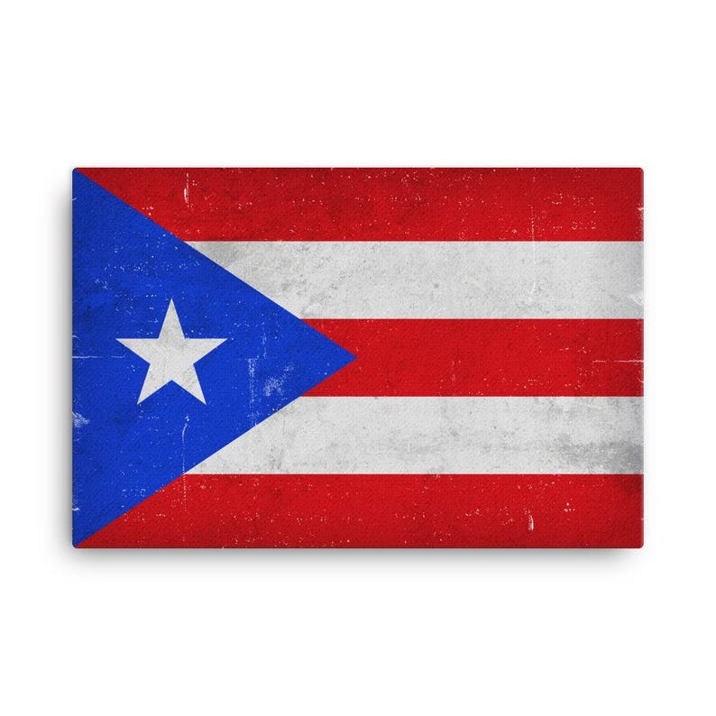 Pouter Rico Flag Puerto Rico Flag Art: Canvas Print or Poster - Etsy