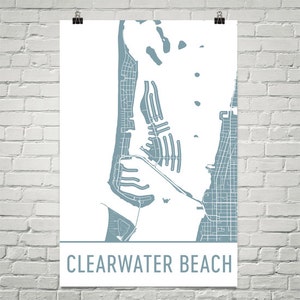 Clearwater kaart Clearwater kunst, Clearwater Print, Clearwater FL Poster, Clearwater kunst aan de muur, Clearwater Gift, kaart van Clearwater, Decor, kunst
