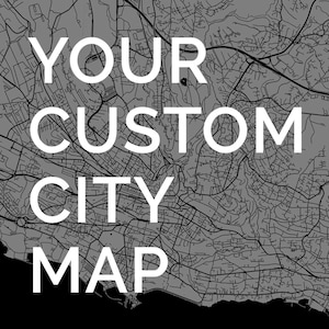 Cartography Art, Any City Print Map Art, Cartographer City Map, Minimalist Map, City Print, Map Of My City, Scandinavian Wall Art, Street image 1