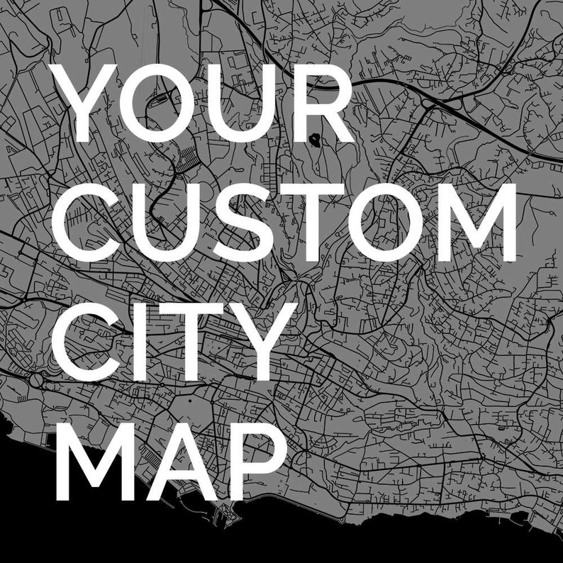 Cartography Art, Any City Print Map Art, Cartographer City Map, Minimalist Map, City Print, Map Of My City, Scandinavian Wall Art, Street image 1