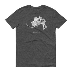 Cincinnati camisa, Cincinnati Ohio, Cincinnati camiseta, regalo de Cincinnati, Cincinnati, mapa Cincinnati Ohio, Tee Shirt, Ohio, Cincinnati arte