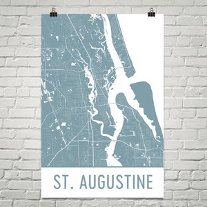 St. Augustine Map, St. Augustine Art, St. Augustine Print, St. Augustine FL Poster, St. Augustine Florida, Beach Gifts, Beach House Print
