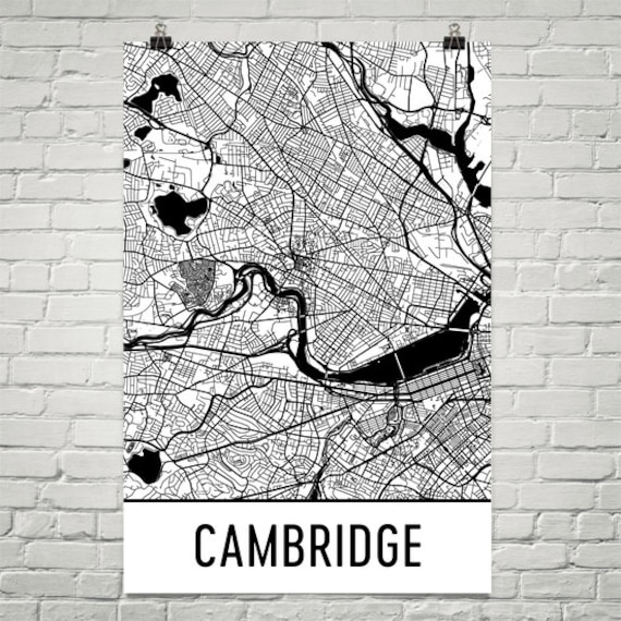 Map Of Cambridge Ma Cambridge Map Cambridge Ma Art Cambridge Print Cambridge Ma | Etsy