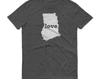 Ghana Map T-Shirt, Ghana Love Shirt, Made in USA