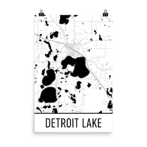 Detroit Lake Minnesota, Detroit Lakes MN, Detroit Lake Map, Minnesota Map, Lake Map, Detroit Lake Art, Minnesota Art, Minnesota Lakes