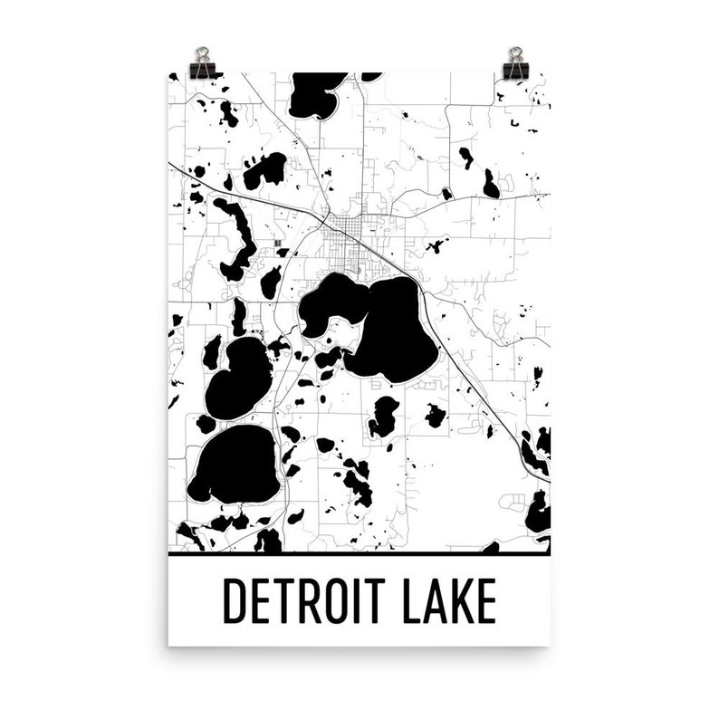 Detroit Lake Minnesota Detroit Lakes MN Detroit Lake Map Etsy