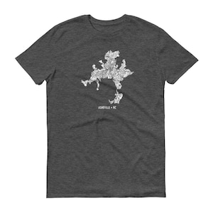 Camisa de Asheville, Asheville NC, camiseta de Asheville, regalo de Asheville, Asheville Tee, mapa de camisa, Carolina del norte mapa, Carolina del norte Asheville